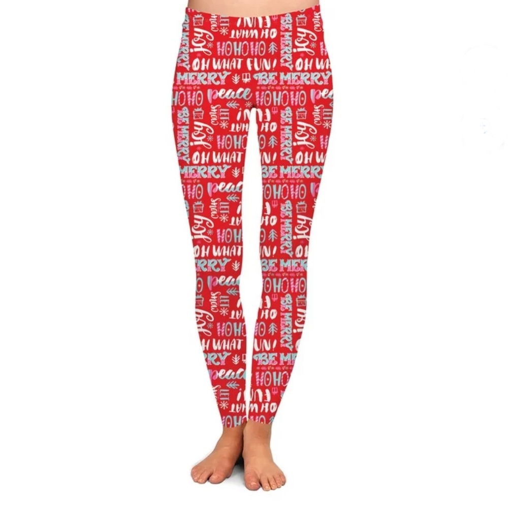 NIP Two Left Feet Red Christmas Holiday Footless Tights Leggings 12-18 L/XL